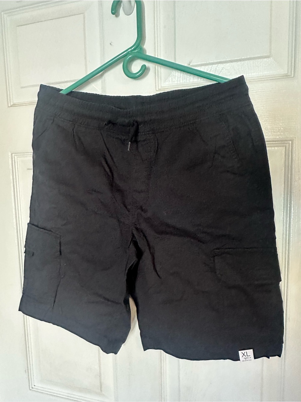 Boy’s Black Cargo Drawstring Shorts